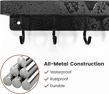 Amazon.com: niffgaff Black Key Holder Wall Mount, Stainless Steel